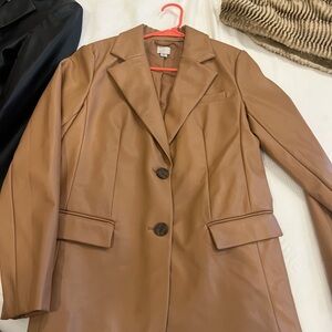 a new day Brown Faux Leather Blazer